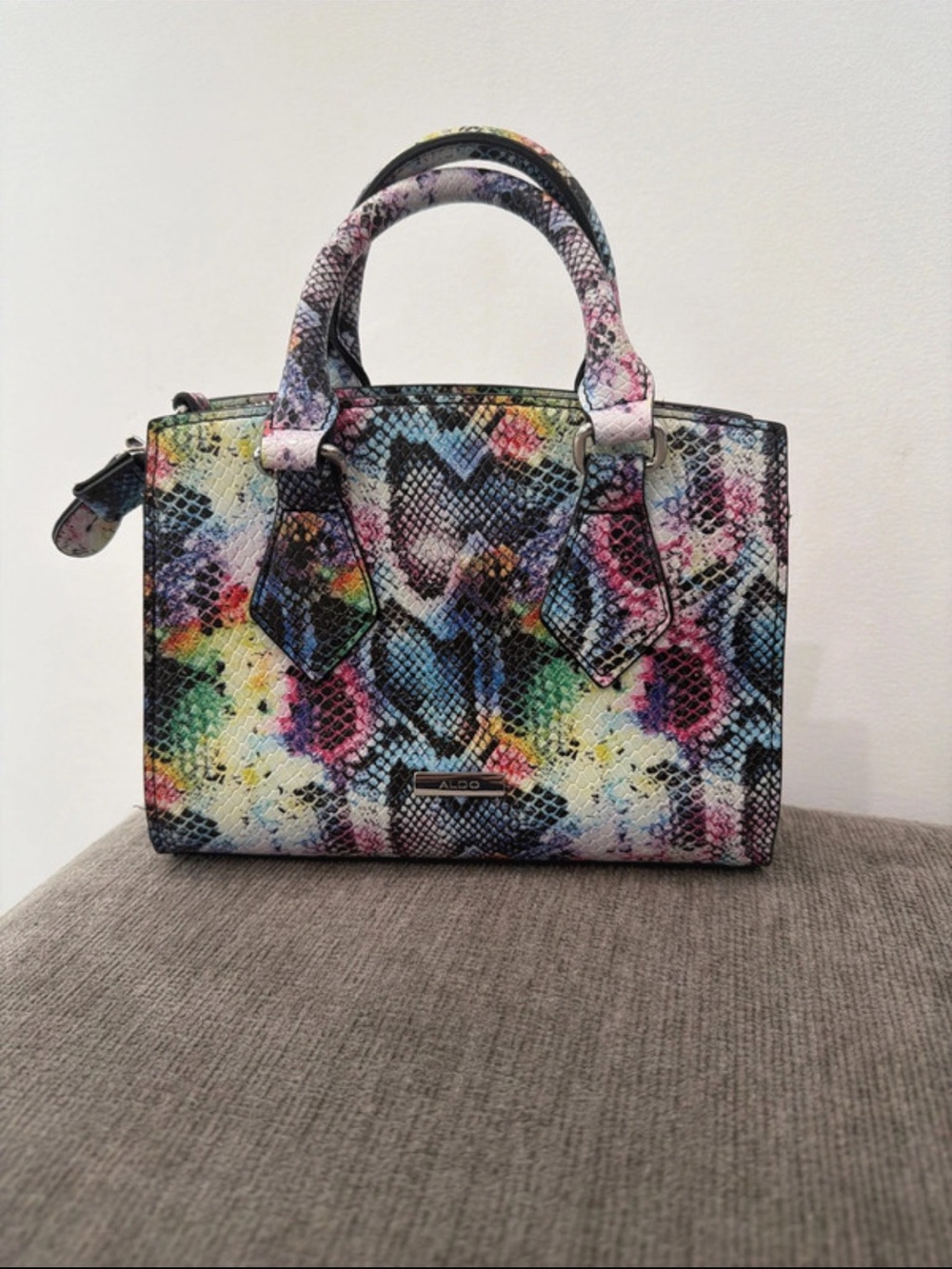 ALDO Multicolor Snakeskin-Print Top-Handle Bag New